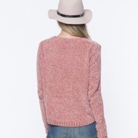 🎉CLEARANCE🎉 Rose Embroidered Chenille Sweater - Picture 5 of 7